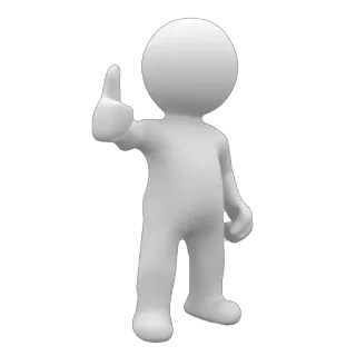 🫥 คนก้างปลา, 3D, ยกนิ้วโป้ง, เชิงบวก whatsapp sticker