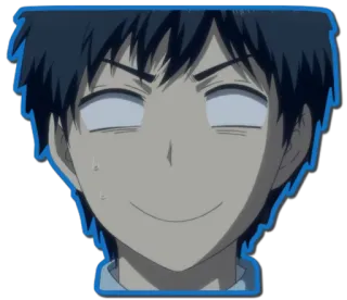 😰 Anime, Manga, Sorrisetto, Espressione facciale, Cartone animato, Illustrazione telegram sticker