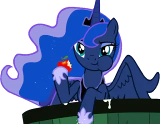 🍎 Princess Luna My Little Pony pony, cartoon, princess, luna, eating, apple telegram sticker