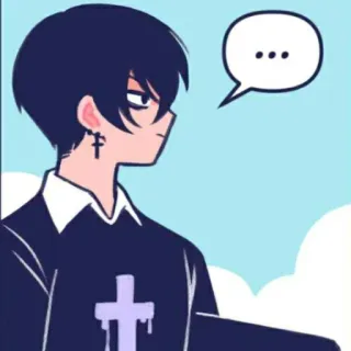 🔗 anime, cartoon, goth, cross, emo, character telegram sticker