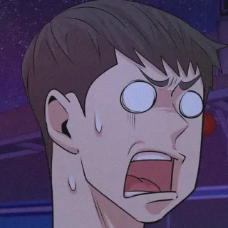 🐚 impactado, asustado, anime, manga, dibujos animados telegram sticker