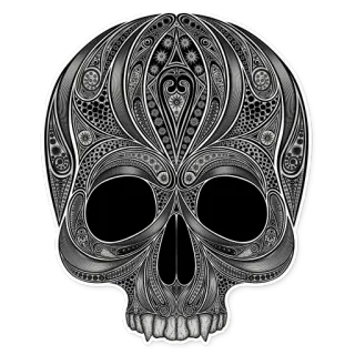 🎭 skull, ornate, decorative, pattern, skull sticker, day of the dead, sugar skull telegram sticker