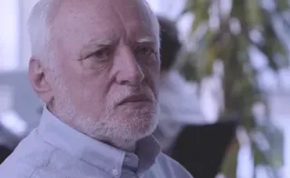 😐 Hide the Pain Harold meme, internet meme, Harold, stock photo, expression, man, funny telegram sticker