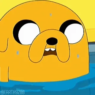 🤮 Jake Adventure Time @EARTH928B cartoon, adventure time, jake, funny, dog, sweating telegram sticker