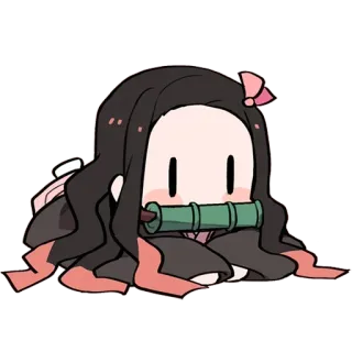 😐 Nezuko Kamado Demon Slayer Nezuko, Demon Slayer, anime, cute, chibi, manga, character, sticker telegram sticker