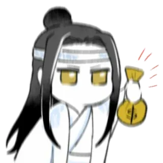 🏵 Lan Wangji The Untamed Chibi, Uomo, Maschio, Carino, Soldi, Oro telegram sticker