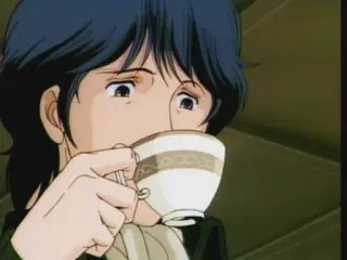 ☕ anime, tea, drinking, cartoon, beverage, cup telegram sticker