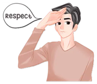 🖐 respect respeto, hombre, saludo, saludo, amabilidad, cortesía telegram sticker