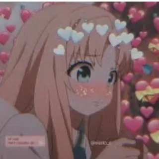 🥢 OF LOVE Аниме, Любовь, Сердечки, Мультфильм, Девушка, Милый, Цифровое искусство telegram sticker