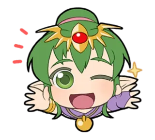 😃 Anime, Postać, Chibi, Mruganie, Kreskówka telegram sticker