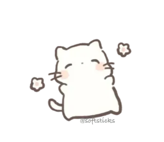 😊 @softsticks kat, schattig, sticker, cartoon telegram sticker