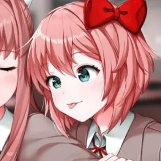 💗 Sayori Doki Doki Literature Club! Anime, Doki Doki Literature Club!, Sayori, słodkie, gra wideo, Manga, naklejka whatsapp sticker