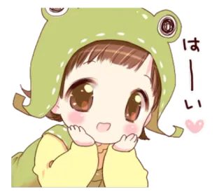 ☺️ はい Anime, Chica, Lindo, Rana, Japonés, Saludo telegram sticker