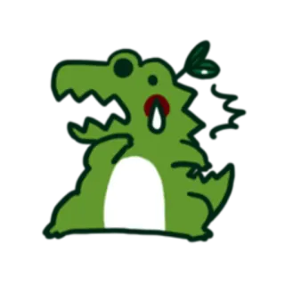 😳 cá sấu, hoạt hình, buồn, khóc, động vật, nhân vật, xanh lá cây telegram sticker