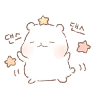 🧸 słodki, kawaii, zwierzę, gwiazda, naklejka, kreskówka telegram sticker