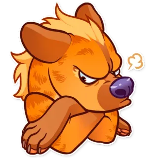 😤 动物, 卡通, 鬣狗, 生气, 可爱 telegram sticker