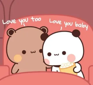 ❤️ Love you too
Love you baby ours, mignon, amour, dessin animé, couple, pop-corn telegram sticker