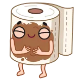 💩 Carta igienica, Cartone animato, Personaggio, Divertente, Carino, Umorismo telegram sticker