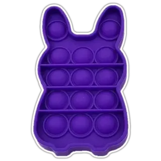 🍆 Pop it, Fidget toy, Coniglio, Coniglio, Viola, Giocattolo, Antistress whatsapp sticker