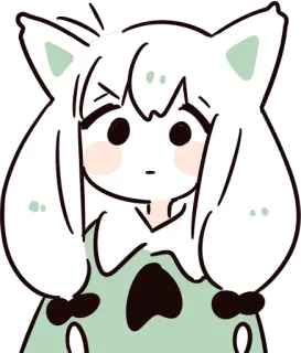 😠 Anime, Orecchie da gatto, Carino, Chibi, Kawaii, Cartone animato whatsapp sticker