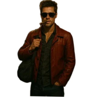 😎 Tyler Durden Fight Club Brad Pitt, Clube da Luta, Tyler Durden, filme, personagem, charuto telegram sticker