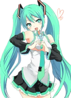 😍 Hatsune Miku 애니메이션, 만화, 보컬로이드, 귀여운, 카와이, 하츠네 미쿠 whatsapp sticker