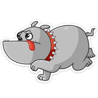 🤪 chien, dessin animé, animal, animal de compagnie, bouledogue whatsapp sticker