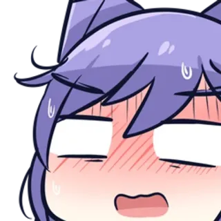 😳 Anime, Lucu, Stiker, Kartun, Malu whatsapp sticker