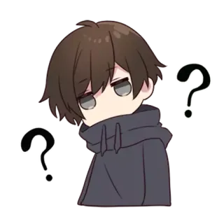 🤨 anime, question, confused, cartoon, sticker telegram sticker