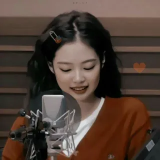 🙂 vrouw, opnamestudio, zangeres, k-pop, portret, microfoon telegram sticker