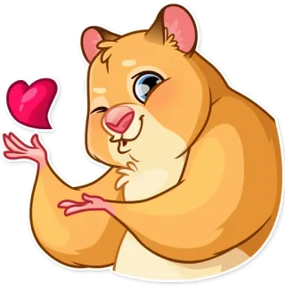 😘 햄스터, 하트, 사랑, 귀여운, 동물, 만화 telegram sticker