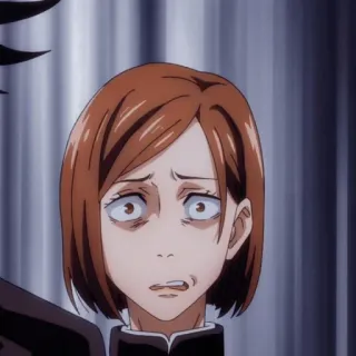 🔨 Nobara Kugisaki Jujutsu Kaisen anime, Jujutsu Kaisen, Nobara Kugisaki, reaksi, khawatir telegram sticker
