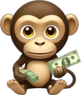 🤩 monkey, money, dollar, cash, wealth, emoji telegram sticker