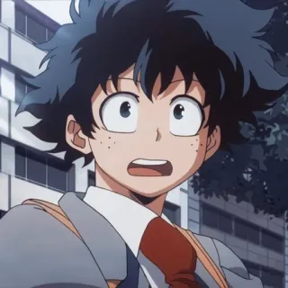 😱 Izuku Midoriya My Hero Academia anime, manga, my hero academia, izuku midoriya, deku, school uniform telegram sticker