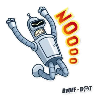 😢 Bender Futurama NOOOO kartun, robot, Bender, Futurama, tidak, animasi whatsapp sticker