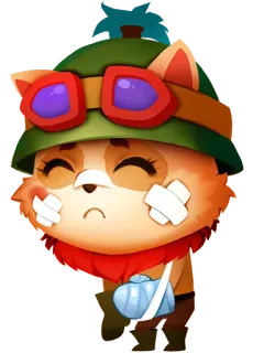 😵 Teemo League of Legends Teemo, League of Legends, videogame, yordle, triste, ferido telegram sticker