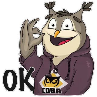 👌 OK owl, ok, cartoon, sticker whatsapp sticker