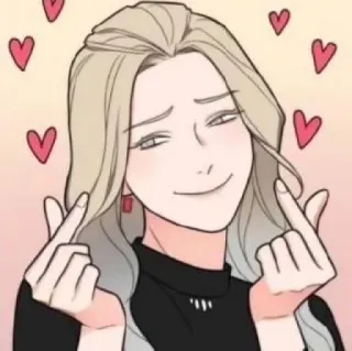 🥢 cartoon, hearts, finger heart, love telegram sticker