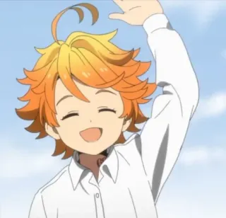 ⛓ Emma The Promised Neverland anime, chica, emma, the promised neverland, sonrisa, feliz telegram sticker