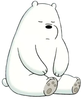 😔 Ice Bear We Bare Bears desenho animado, urso, urso branco, urso polar, We Bare Bears telegram sticker