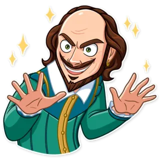 ✨ Shakespeare Shakespeare, dibujos animados, dramaturgo, bardo, literatura, personaje, autor telegram sticker