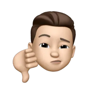 👎 thumbs down, dislike, emoji, memoji telegram sticker