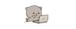 🫖 kartun, kucing, komputer, laptop, internet, lucu telegram sticker