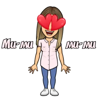 😍 Mu-Mu mu-mu Desenho animado, Bitmoji, Corações, Olhos, Personagem whatsapp sticker