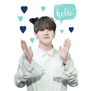 👋 hello! привет, приветствие, человек, сердечки whatsapp sticker