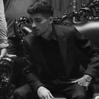 🌪 Zayn Malik Зейн, Зейн Малик, певец, мода, знаменитость, черно-белый telegram sticker