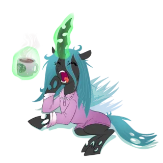 😴 Queen Chrysalis My Little Pony rainha chrysalis, my little pony, mlp, pônei, desenho animado, bocejo, sonolento, hora de dormir telegram sticker
