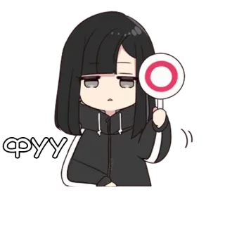 👎 ФУУ Anime, Chica, Desaprobación, Ruso, Sticker, Negativo telegram sticker