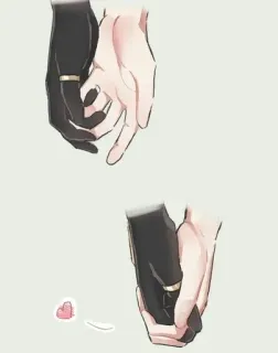 ❤️ 手, 牵手, 爱, 结婚戒指, 浪漫, 情侣 telegram sticker