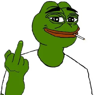 😂 Pepe the Frog pepe, kikker, middelvinger, aanstootgevend, meme whatsapp sticker